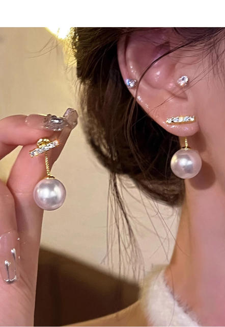 Chic imitataion pearl bead women earrings