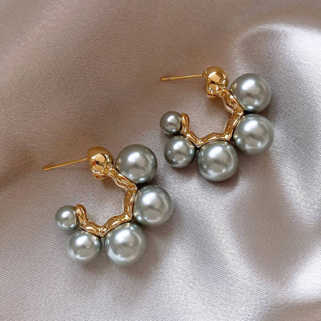 Chic imitataion pearl bead women earrings