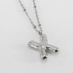 18KG chunky initial letter pendant stainless steel necklace