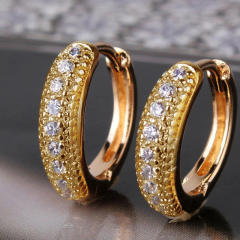 Classic simple diamond small hoop earrings for men women