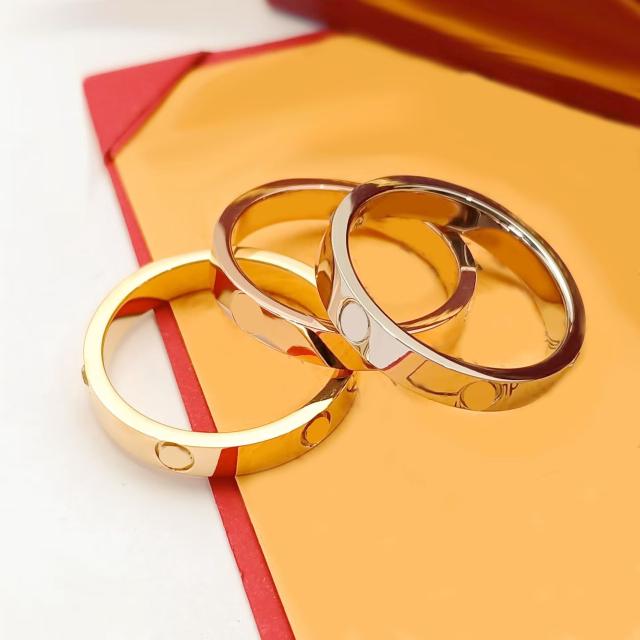 18KG diamond stainless steel finger rings band couple rings