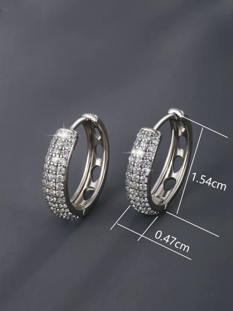 18KG diamond small hoop earrings huggie earrings