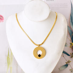 Concise geometric pendant stainless steel jewelry set