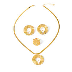 Concise geometric pendant stainless steel jewelry set
