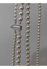 Classic two layer pearl bead 925 silver women necklace