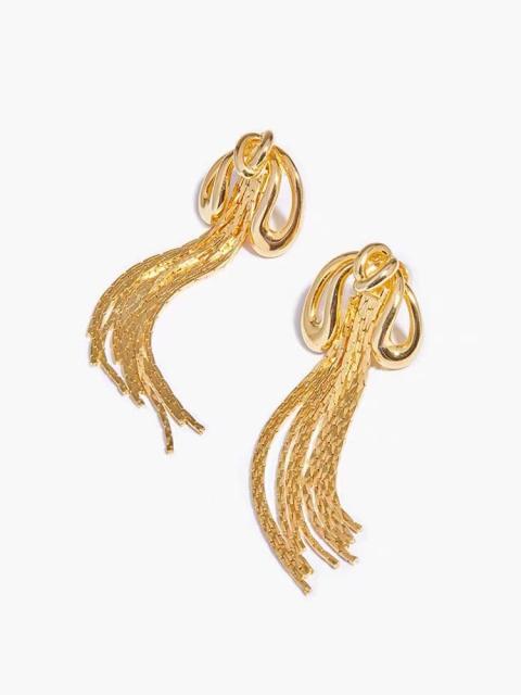 18K cute bow chain tassel women earrings
