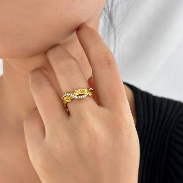 Unique diamond stainless steel finger rings