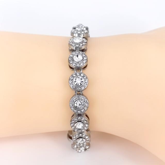10mm round rhinestone delicate alloy chain necklace bracelet