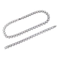 10mm round rhinestone delicate alloy chain necklace bracelet