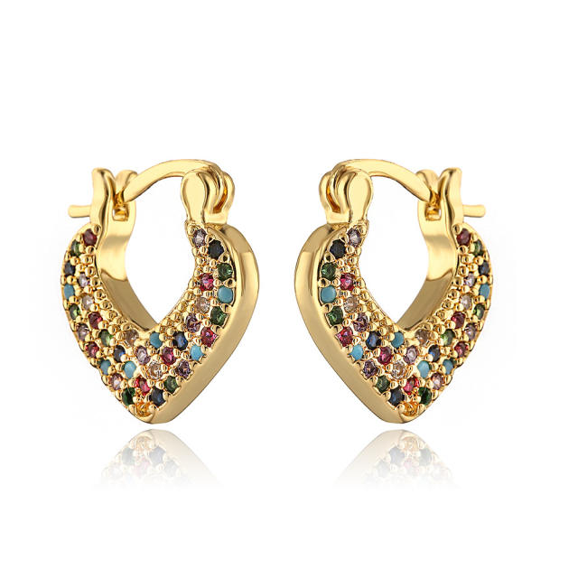 Delicate pave setting cubic zircon copper earrings for women