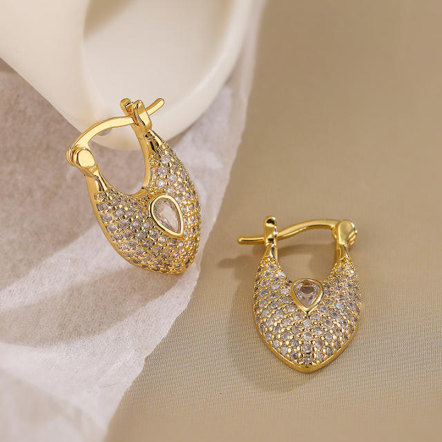 18KG geometric copper earrings for women