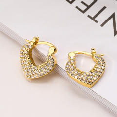 Delicate pave setting cubic zircon copper earrings for women