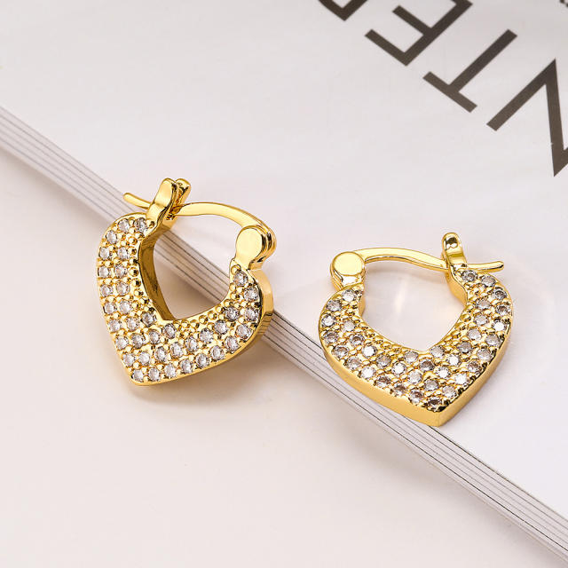 Delicate pave setting cubic zircon copper earrings for women