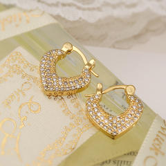 Delicate pave setting cubic zircon copper earrings for women