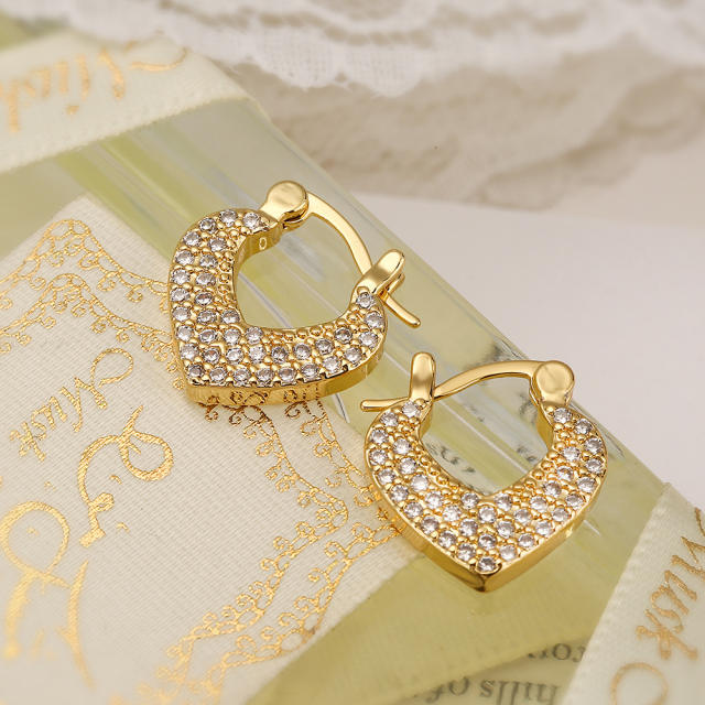 Delicate pave setting cubic zircon copper earrings for women