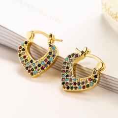 Delicate pave setting cubic zircon copper earrings for women