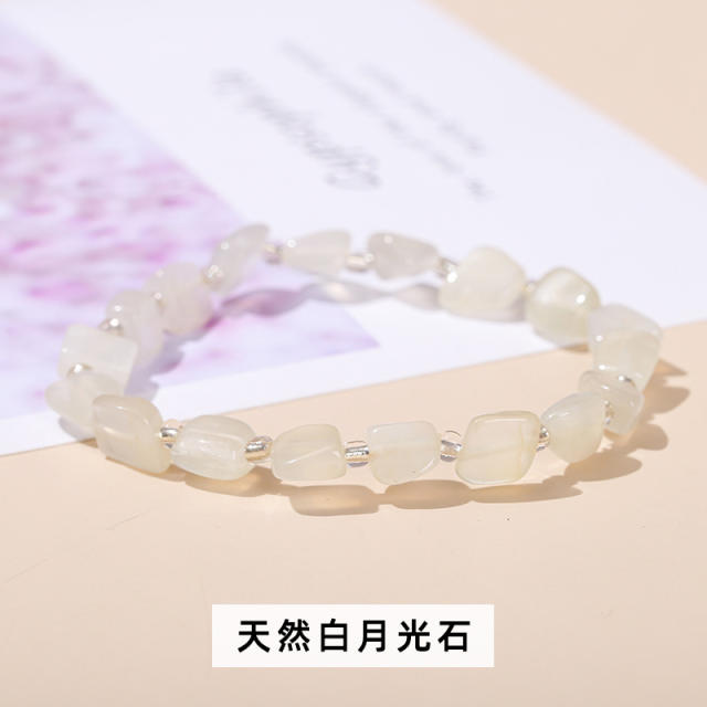 Natural crystal bead elastic bracelet for women