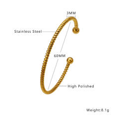 Hot sale knotted frosted stainless steel cuff bangles