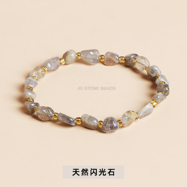Natural crystal bead elastic bracelet for women
