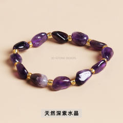 Natural crystal bead elastic bracelet for women
