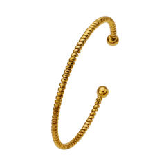 Hot sale knotted frosted stainless steel cuff bangles