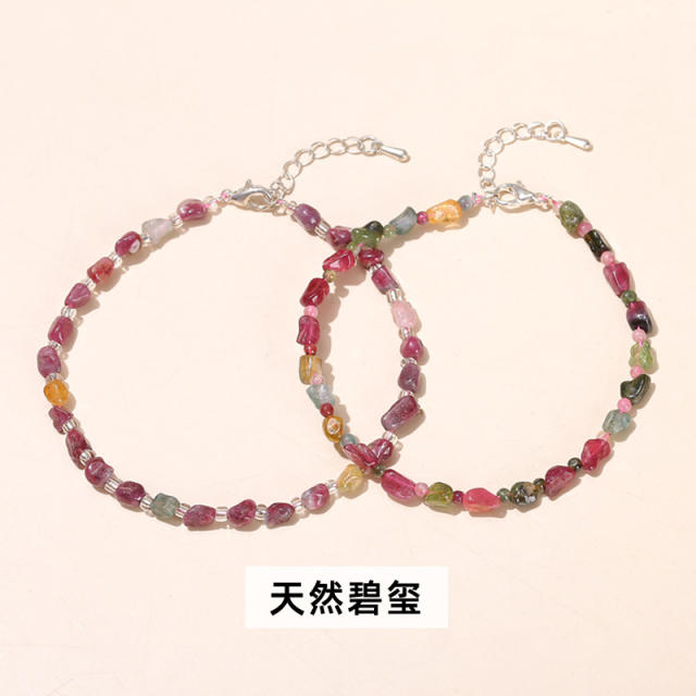 Natural crystal bead elastic bracelet for women