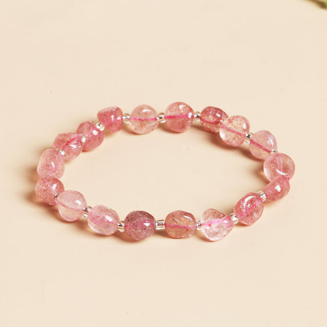 Natural crystal bead elastic bracelet for women