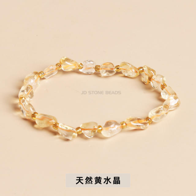 Natural crystal bead elastic bracelet for women