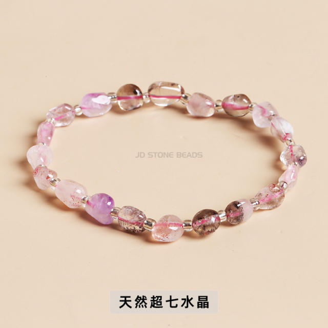 Natural crystal bead elastic bracelet for women