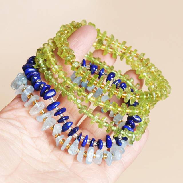 Natural crystal bead elastic bracelet for women