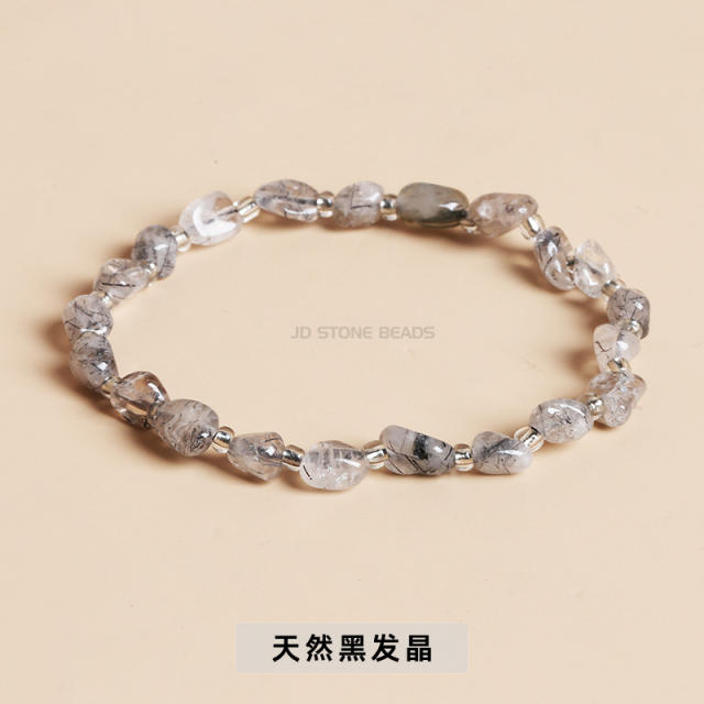 Natural crystal bead elastic bracelet for women