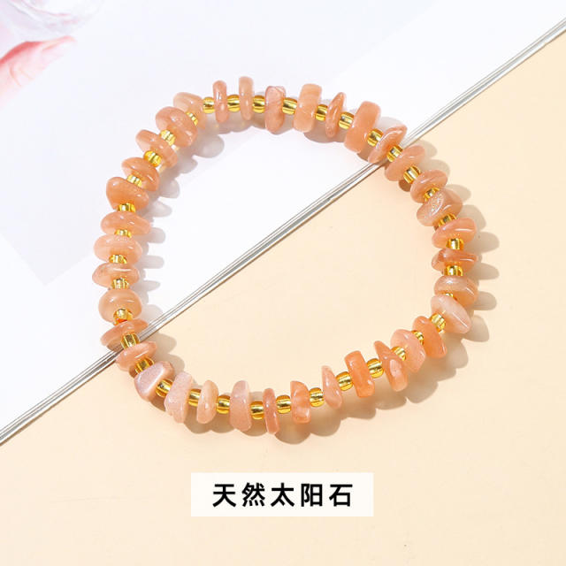 Natural crystal bead elastic bracelet for women