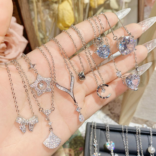 Chic diamond dainty women necklace