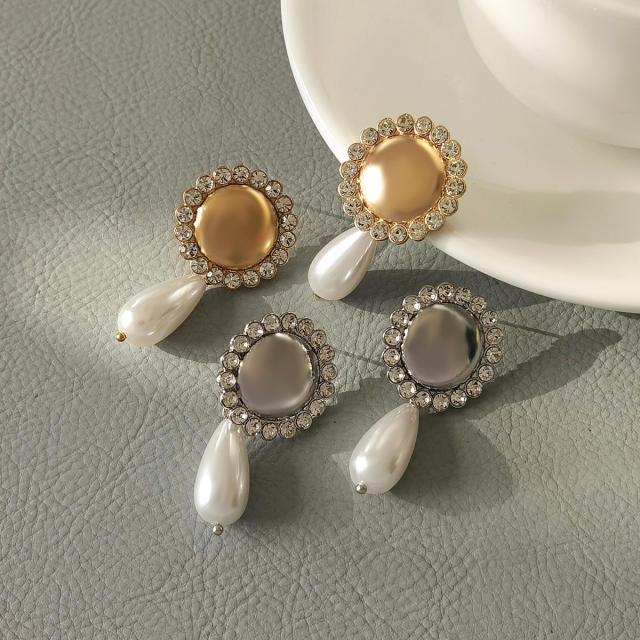 Creative imiation pearl drop metal women earrings