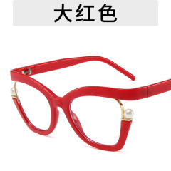 INS unique rainbow color pearl bead blue light glasses for women reading glasses