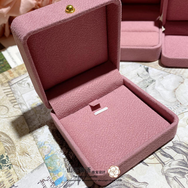 Pink velvet material jewelry box
