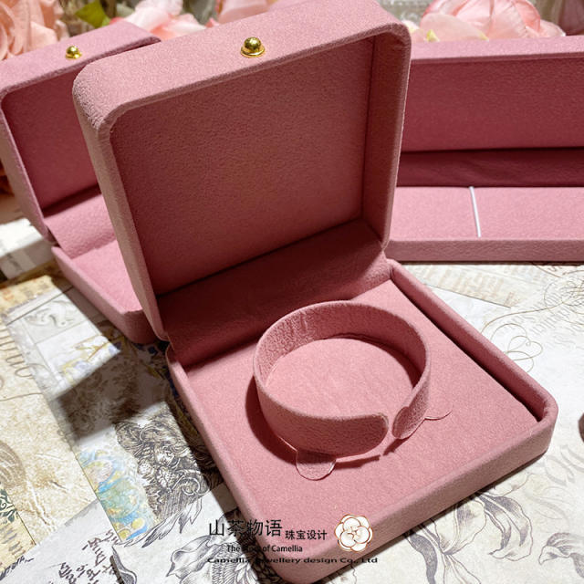 Pink velvet material jewelry box