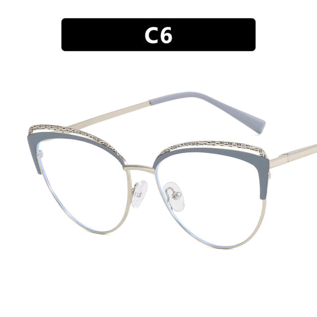 Popular triangle shape contrast color anti blue light reading glasses