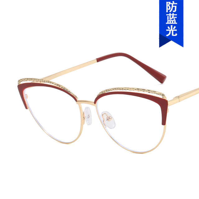Popular triangle shape contrast color anti blue light reading glasses