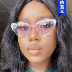 Popular triangle shape contrast color anti blue light reading glasses