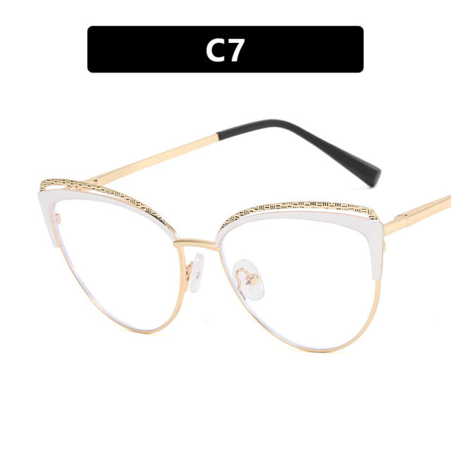 Popular triangle shape contrast color anti blue light reading glasses