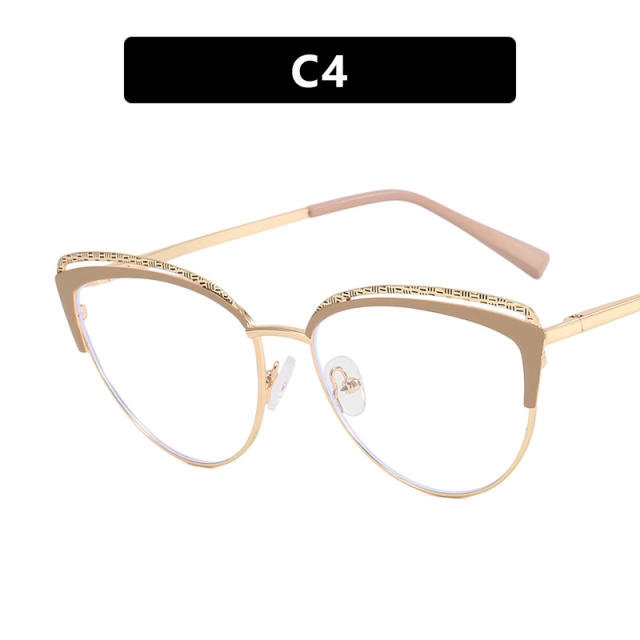 Popular triangle shape contrast color anti blue light reading glasses