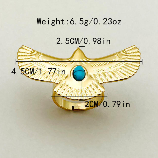 Personality animal series eagle design stainless steel finger rings
