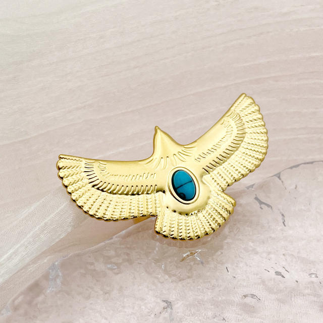 Personality animal series eagle design stainless steel finger rings