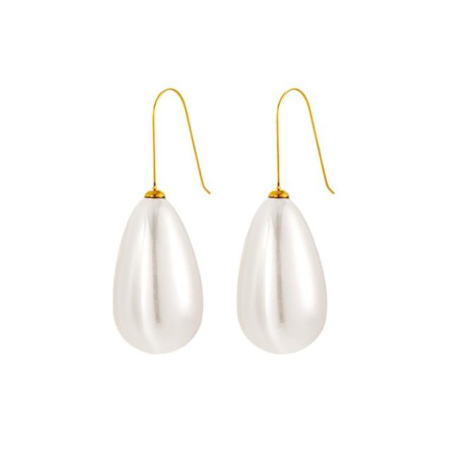 Easy match water drop pearl stainless steel earrings collection