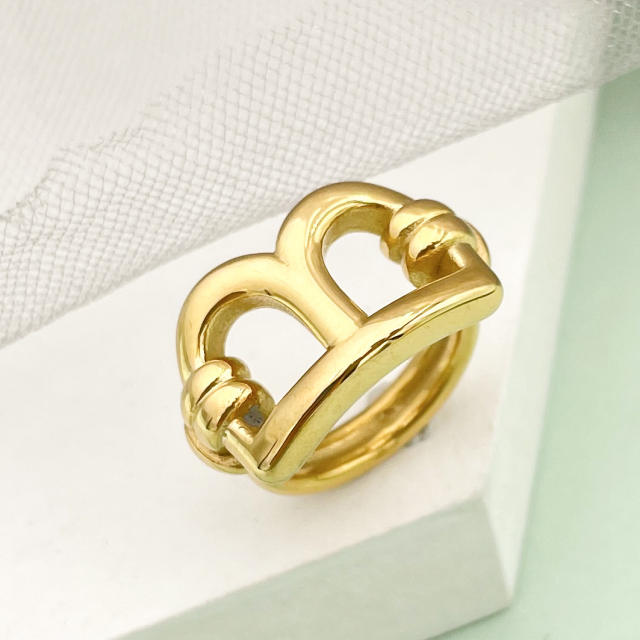 14KG personality letter B stainless steel rings