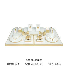 Gold white series jewery display tray stand