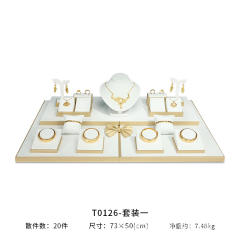 Gold white series jewery display tray stand