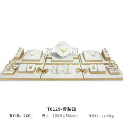Gold white series jewery display tray stand
