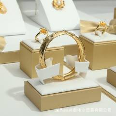 Gold white series jewery display tray stand
